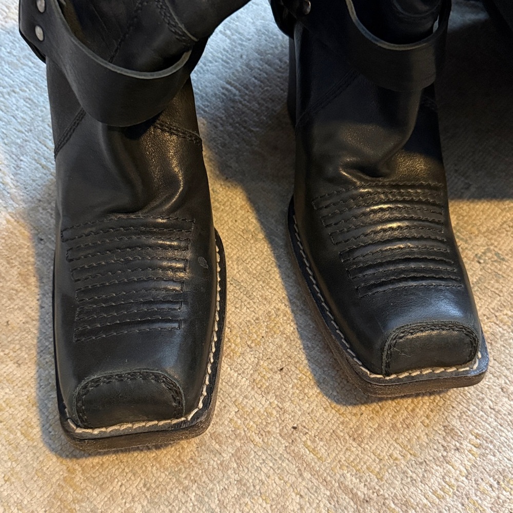 Christian Dior FW 2006 Diorider Black Moto Boots By Galliano Size 39 1/2 - Picture 6 of 7